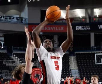 Austin Peay defeated Stetson 73-65 in Atlantic Sun Conference action Friday on Gary Mathews Court in F&M Bank Arena. (Robert Smith, APSU Athletics, contributed)