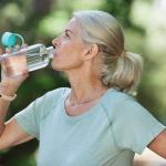 Drinking water on hot day