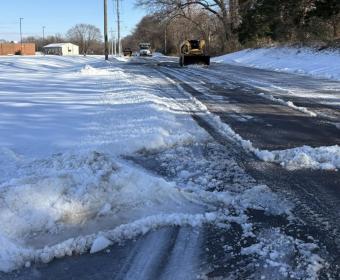 An iced-over CMCSS road on Feb. 2, 2026. (CMCSS, contributed)