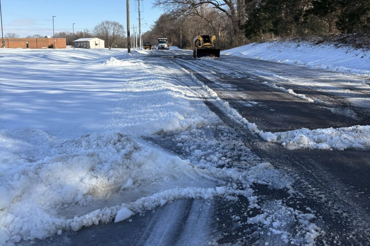 An iced-over CMCSS road on Feb. 2, 2026. (CMCSS, contributed)
