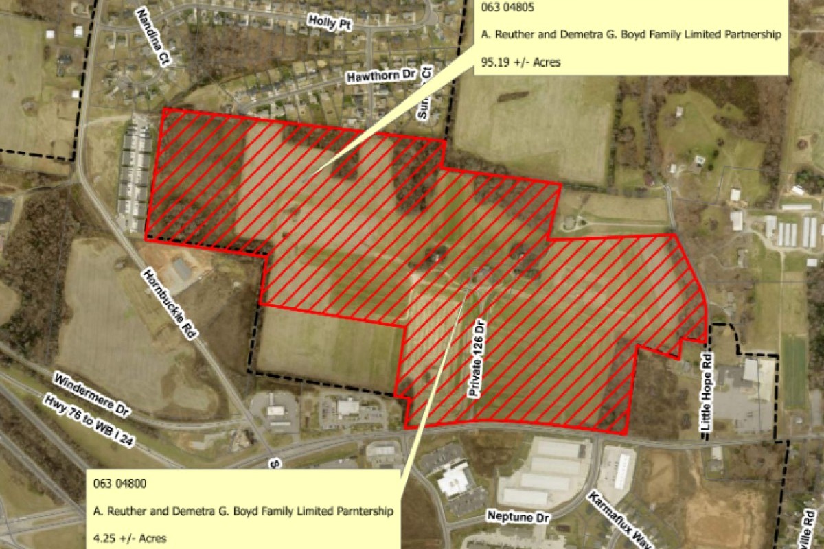 More than 99 acres that sits east of Exit 11 requested for annexation. (Regional Planning Commission contributed)