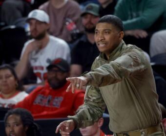 Austin Peay lost to Central Arkansas on Senior Day 88-93 during ASUN conference action Wednesday on Gary Mathews Court at F&M Bank Arena on February 26, 2026. Photo by Robert Smith, APSU Athletics.