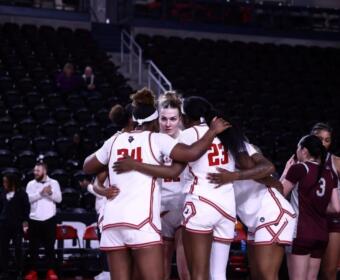 The Austin Peay women's basketball team defeated Bellarmine on February 21, 2026, at F&M Bank Arena. Photo by Karley Livingston, APSU Athletics.