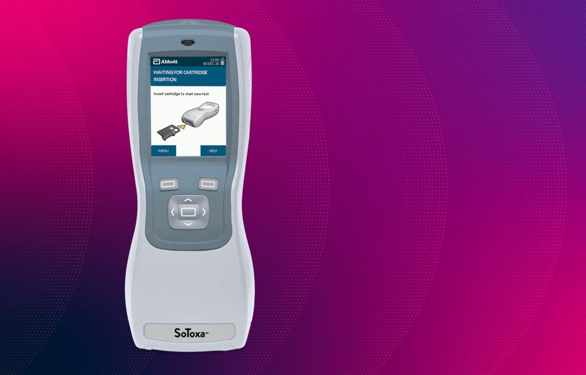 The SoToxa Oral Fluid Mobile Test System, for law enforcement drug testing in the field. (Contributed by Abbott Toxicology)