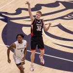 The Austin Peay men's basketball team defeated Queens at Curry Arena in Charlotte, NC, on Feb. 11, 2026. Photo by Alex Allard, APSU Athletics.