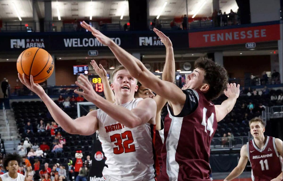 Austin Peay defeated Bellarmine 90-70 during ASUN conference action Saturday, February 14, 2026, on Gary Mathews Court at F&M Bank Arena. Photos by Robert Smith | APSU Athletics