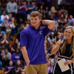 Dawson Smith is awarded the Sonic Friday Night Rivals scholarship at a pep rally on Friday, February 20 (Hannah Walker)