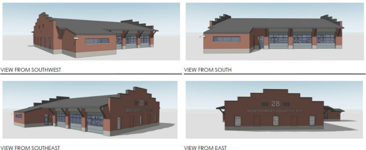 Renderings of the EMS 28 Station. (Montgomery County Government contributed)