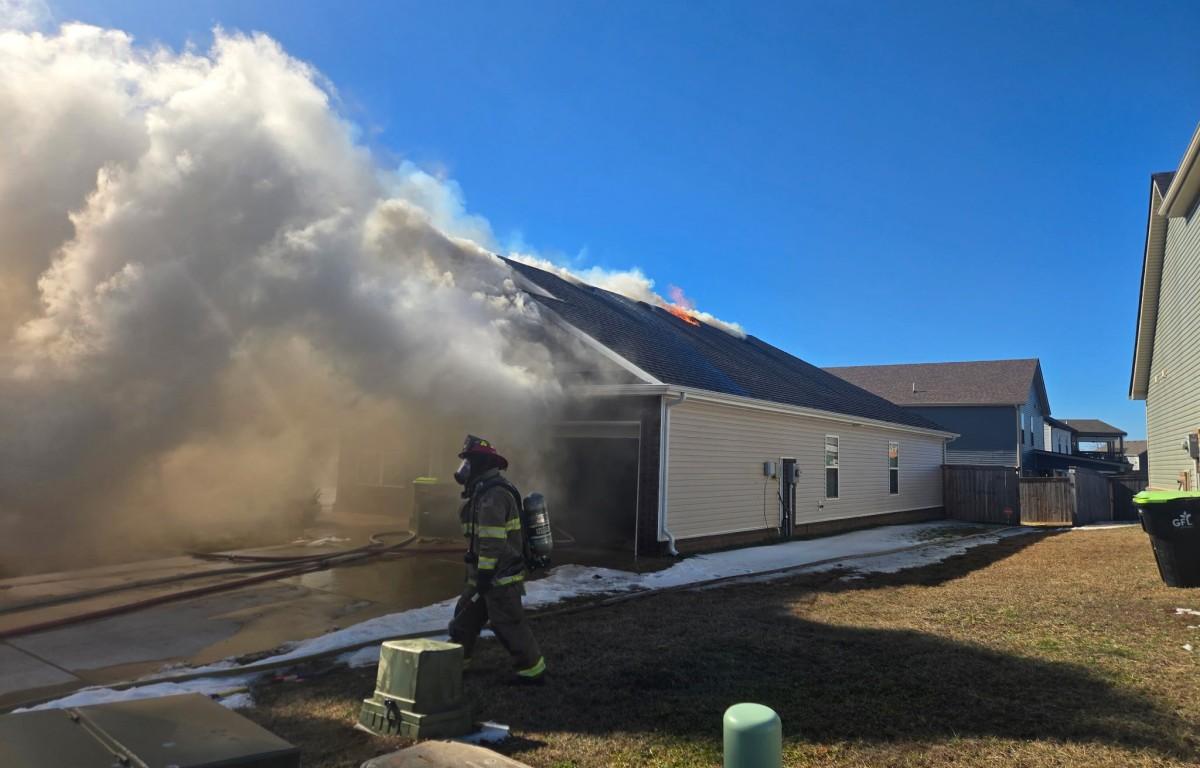 A house fire on Dugger Drive on Feb. 7, 2026. (Clarksville Fire Rescue, contributed)