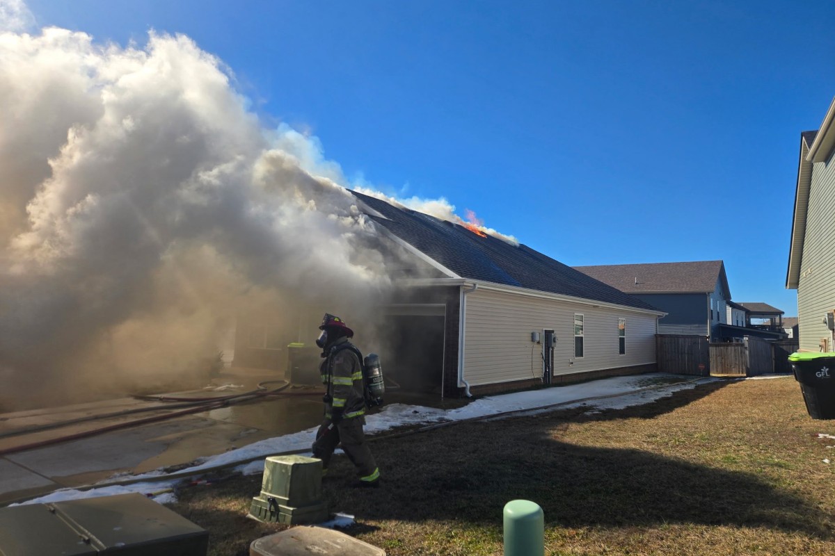 A house fire on Dugger Drive on Feb. 7, 2026. (Clarksville Fire Rescue, contributed)