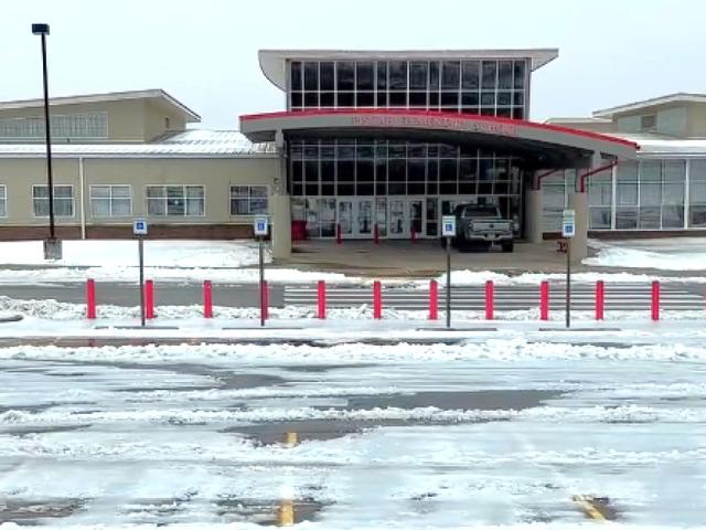 Ice-covered parking lots at Pisgah Elementary School on Feb. 4, 2026. (CMCSS, contributed)