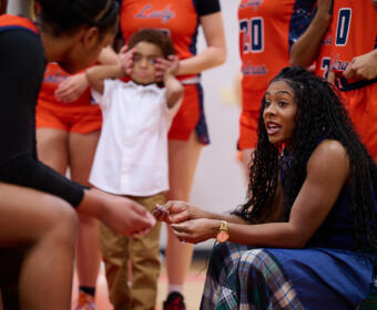 Coach Tenisha Lockridge as Kirkwood High School girls' basketball played Rossview High School on Feb. 19, 2026. (Hannah Walker)