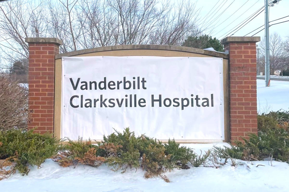 New temporary signage for Vanderbilt Clarksville Hospital on Feb. 1, 2026. (Contributed)