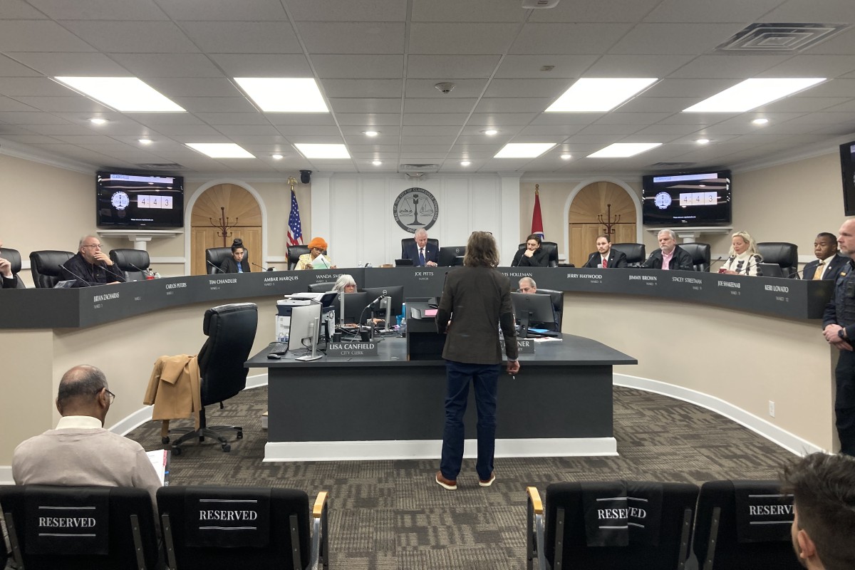 Eric Claunch addressing the Clarksville City Council on Thursday, Feb. 5, 2026. (Christian Brown)