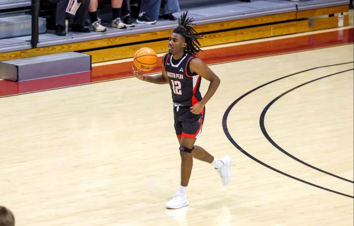 Austin Peay fell to Bellarmine, Feb. 18, 2025, at Knights Hall in Louisville, Kentucky. Photo by Alex Allard, APSU Athletics