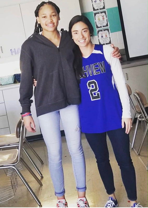 Andrea McCarthy and Imari Berry on Jersey School spirit day when Berry was in 8th Grade. (Contributed by Andrea McCarthy)