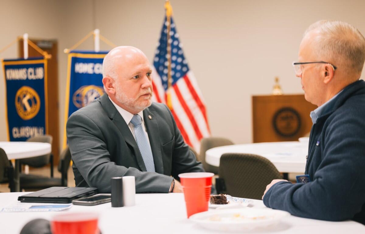 Mark Riggins at the Clarksville Kiwanis Club meeting on Feb. 24, 2026. (Joshua Peltz, contributed)
