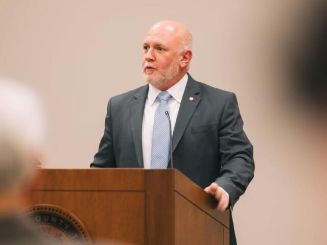 Mark Riggins at the Clarksville Kiwanis Club meeting on Feb. 24, 2026. (Joshua Peltz, contributed)