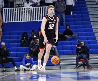 Austin Peay's basketball team earned an 81-78 victory against West Georgia, Jan. 31, 2026, in Carrollton, Georgia. (Alex Allard, APSU Athletics)