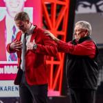 Jordan Harmon is introduced as the 15th Director of Athletics of Austin Peay, Feb. 13, 2026, at F&M Bank Arena. (Karley Livingston, APSU Athletics)