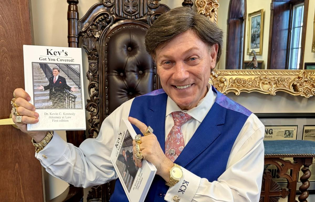 Kevin Kennedy with his new book, "Kev's Got You Covered." (Contributed)