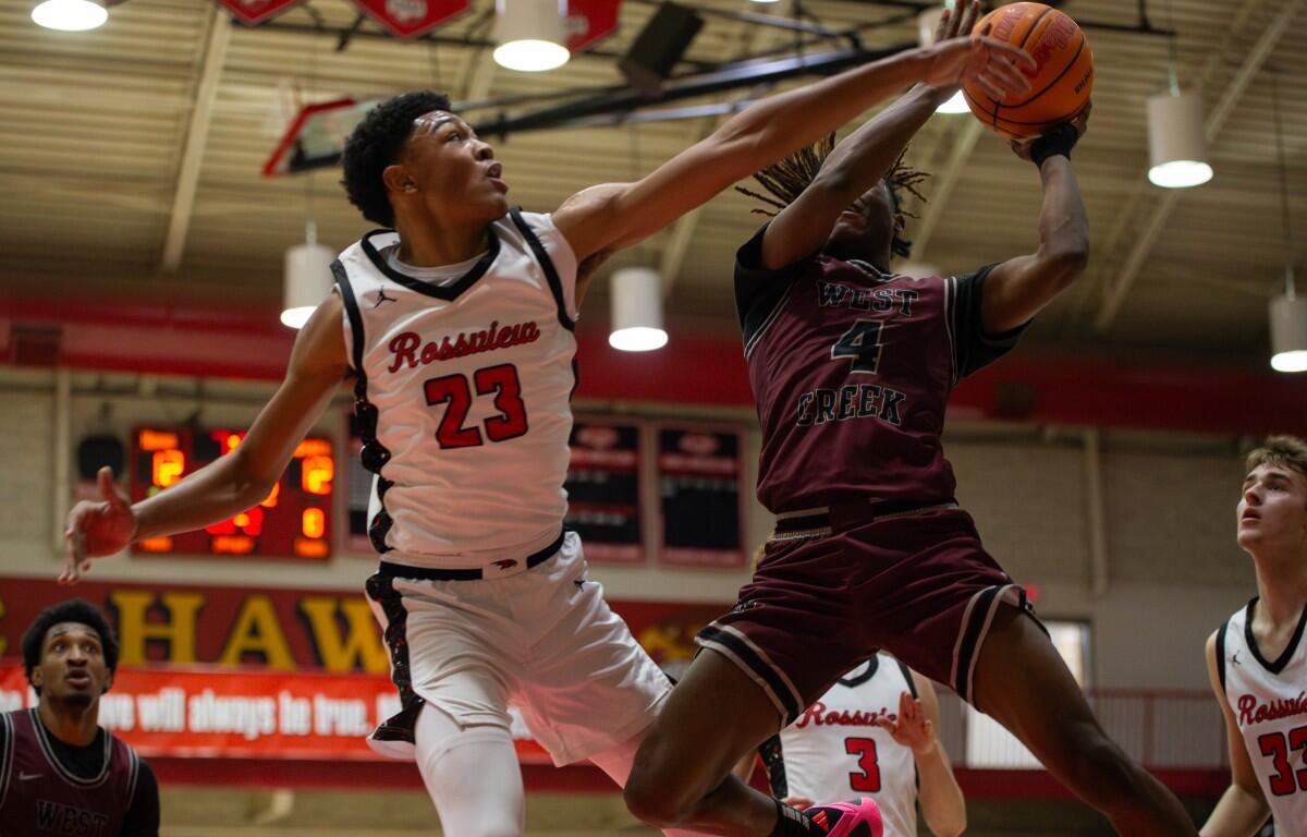 The Rossview High Hawks defeated the West Creek Coyotes in a region 7-4A quarterfinal elimination game on Feb. 28, 2026. (Will Shelton)