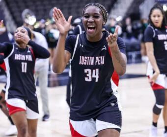 Austin Peay's women's basketball team defeated Stetson 68-52 in the ASUN Tournament Semifinals, on Saturday, March 7, 2026, at VyStar Veterans Memorial Arena. (Casey Crigger, APSU Athletics)