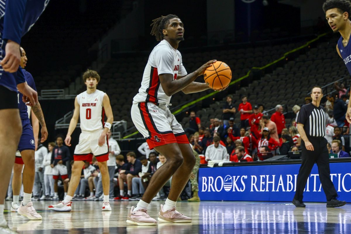 Austin Peay's men's basketball team fell to #3 Queens, 90-83, on March 8,, 2026, in the semifinals of the Atlantic Sun Conference Tournament at VyStar Veterans Memorial Arena in Jacksonville. Photo by Camille Blaylock, APSU Athletics.