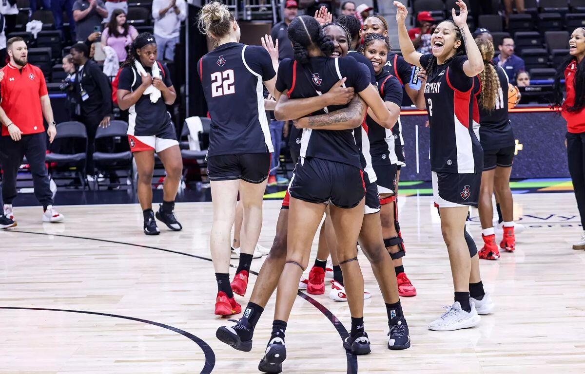 Austin Peay's women's basketball team defeated #4 Stetson 68-52 in the ASUN Tournament Semifinals, Saturday, March 7, 2026, at VyStar Veterans Memorial Arena. Photo by Casey Crigger, APSU Athletics