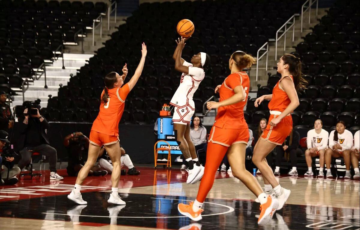 Austin Peay lost to UTRGV 71-59 in the first round of the Women's National Invitational Tournament Thursday, March 19, 2026, at F&M Bank Arena. (Robert Smith, APSU Athletics).