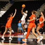 Austin Peay lost to UTRGV 71-59 in the first round of the Women's National Invitational Tournament Thursday, March 19, 2026, at F&M Bank Arena. (Robert Smith, APSU Athletics).