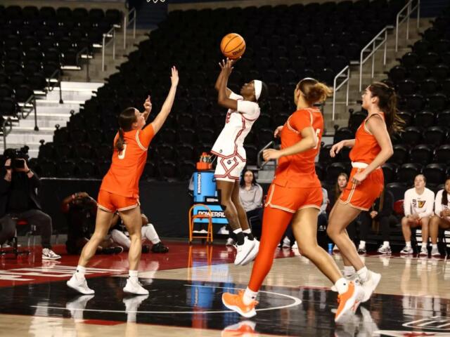 Austin Peay lost to UTRGV 71-59 in the first round of the Women's National Invitational Tournament Thursday, March 19, 2026, at F&M Bank Arena. (Robert Smith, APSU Athletics).