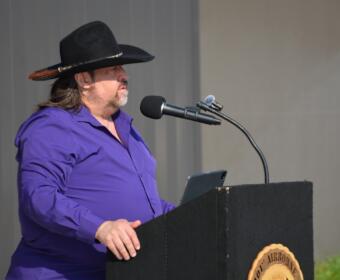 Charlie Daniels Jr. as Fort Campbell announces America250 Fourth of July Celebration. Fort Campbell, Kentucky. March 26, 2026. (Daynnah Carmona)