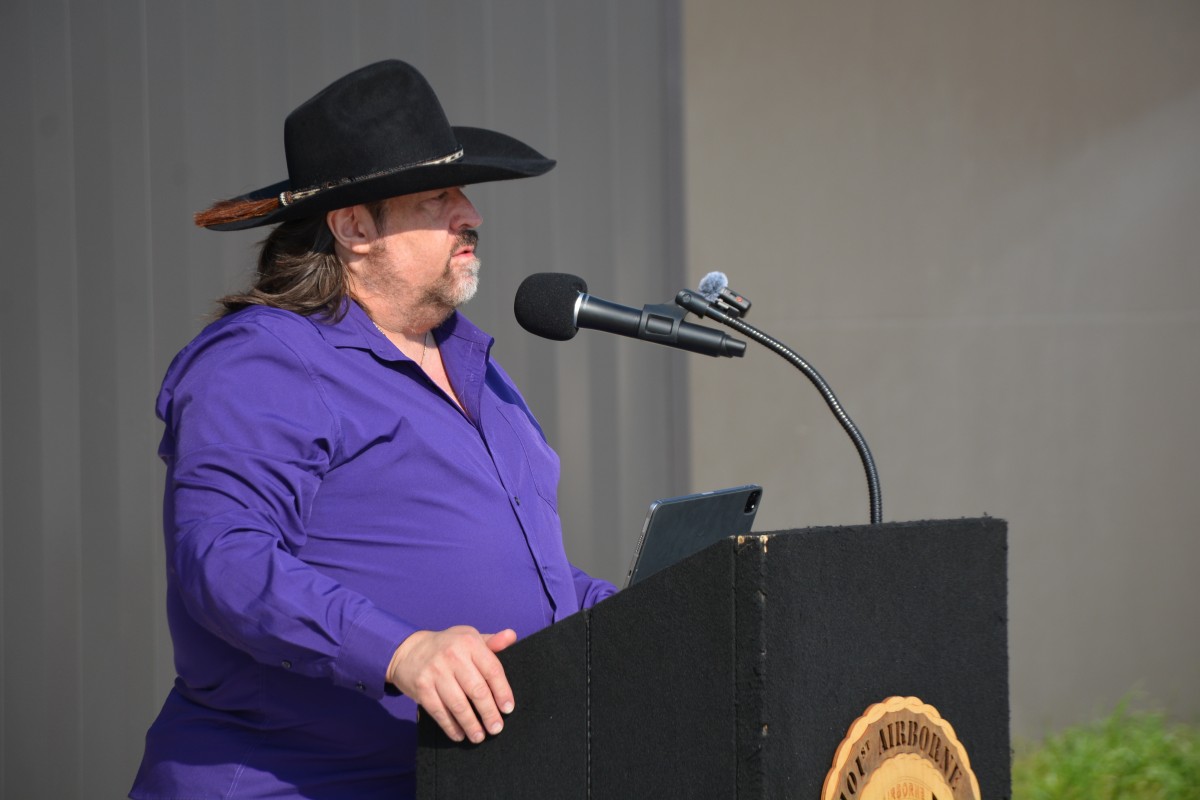 Charlie Daniels Jr. as Fort Campbell announces America250 Fourth of July Celebration. Fort Campbell, Kentucky. March 26, 2026. (Daynnah Carmona)