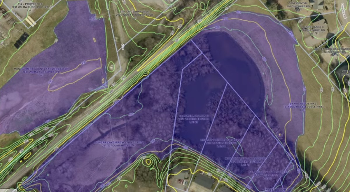 Graphic showing the equalization lines in the area of Old Russellville Pike. (City of Clarksville, Contributed)