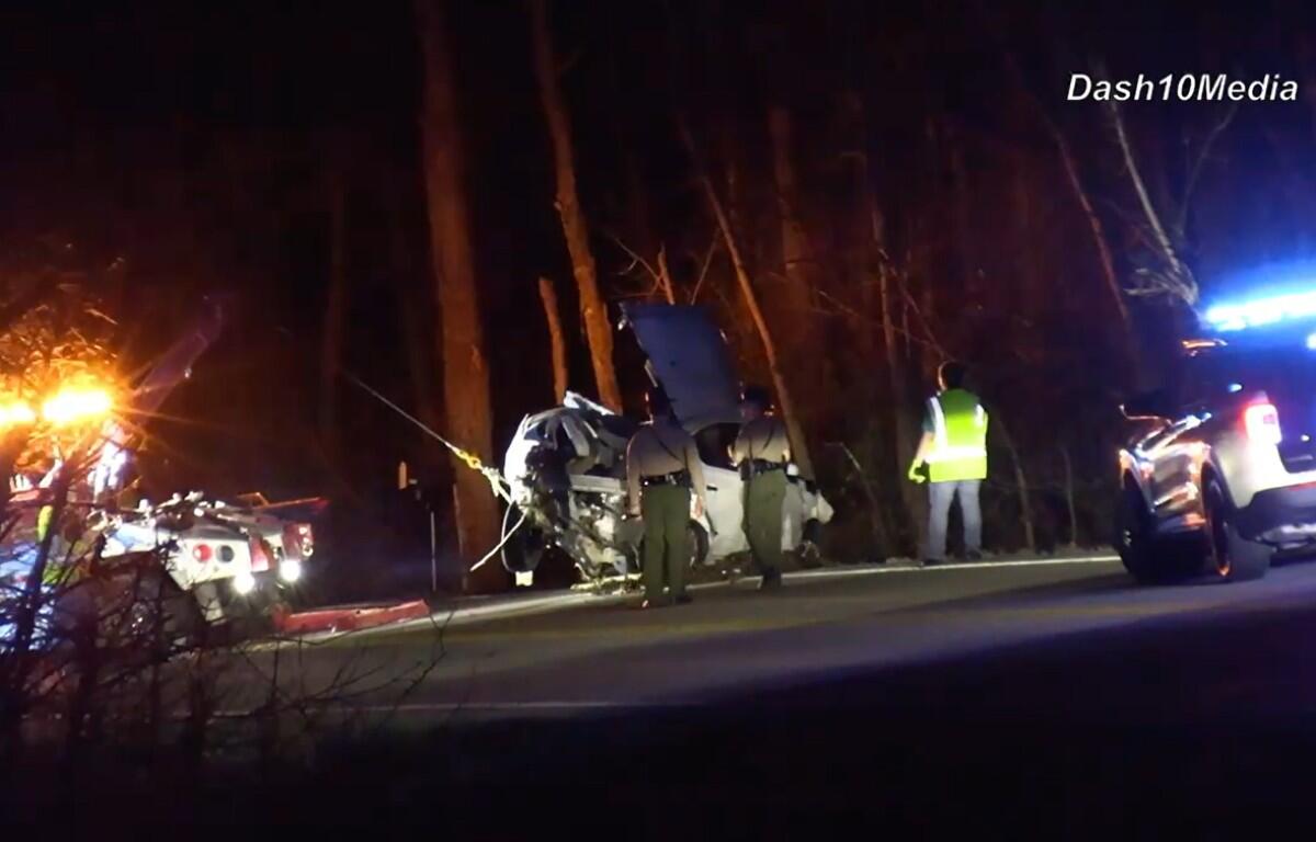 A driver went off Highway 41 near Guthrie on March 9, 2026. (Enrique Hernandez, Dash 10 Media)