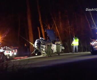 A driver went off Highway 41 near Guthrie on March 9, 2026. (Enrique Hernandez, Dash 10 Media)