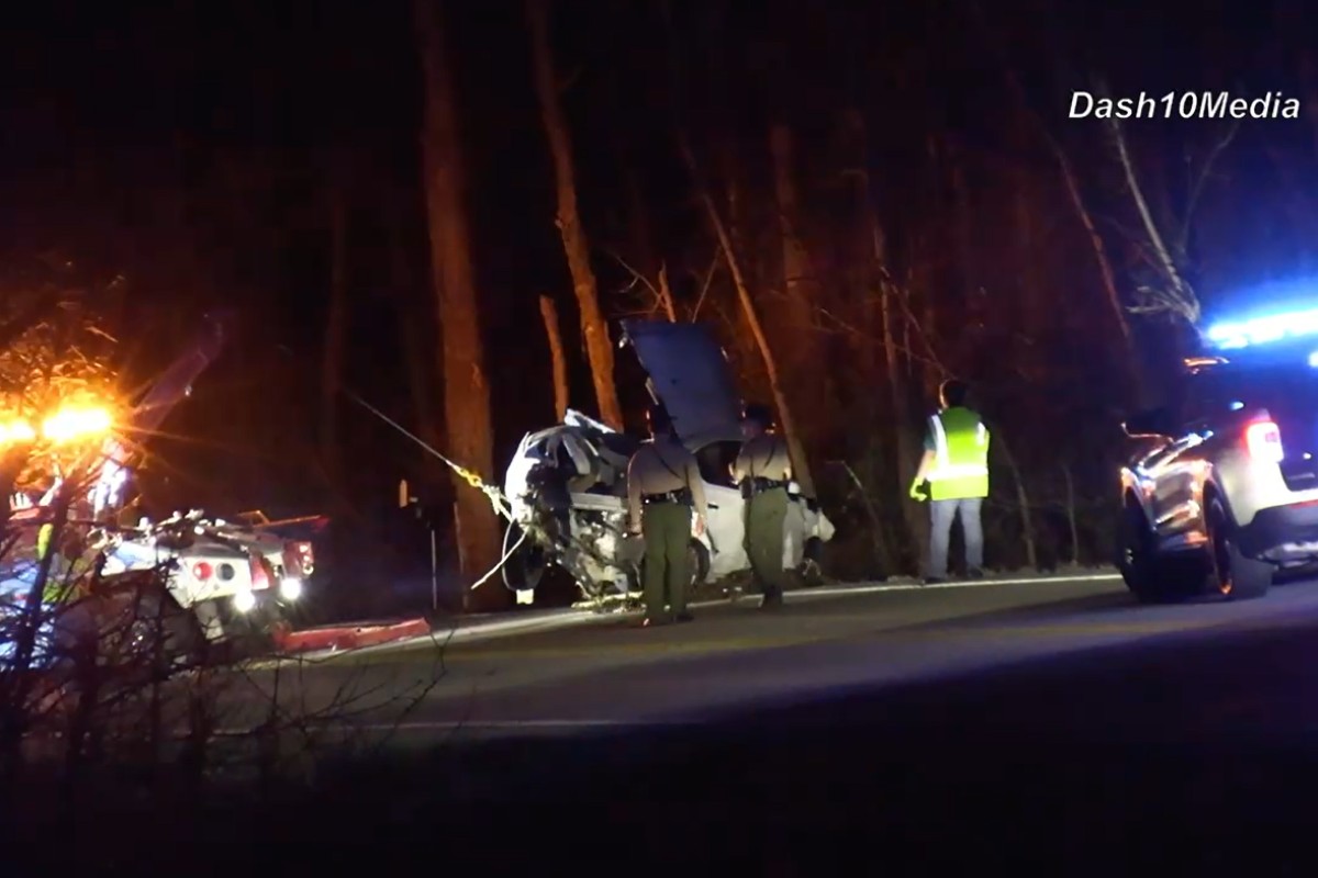 A driver went off Highway 41 near Guthrie on March 9, 2026. (Enrique Hernandez, Dash 10 Media)