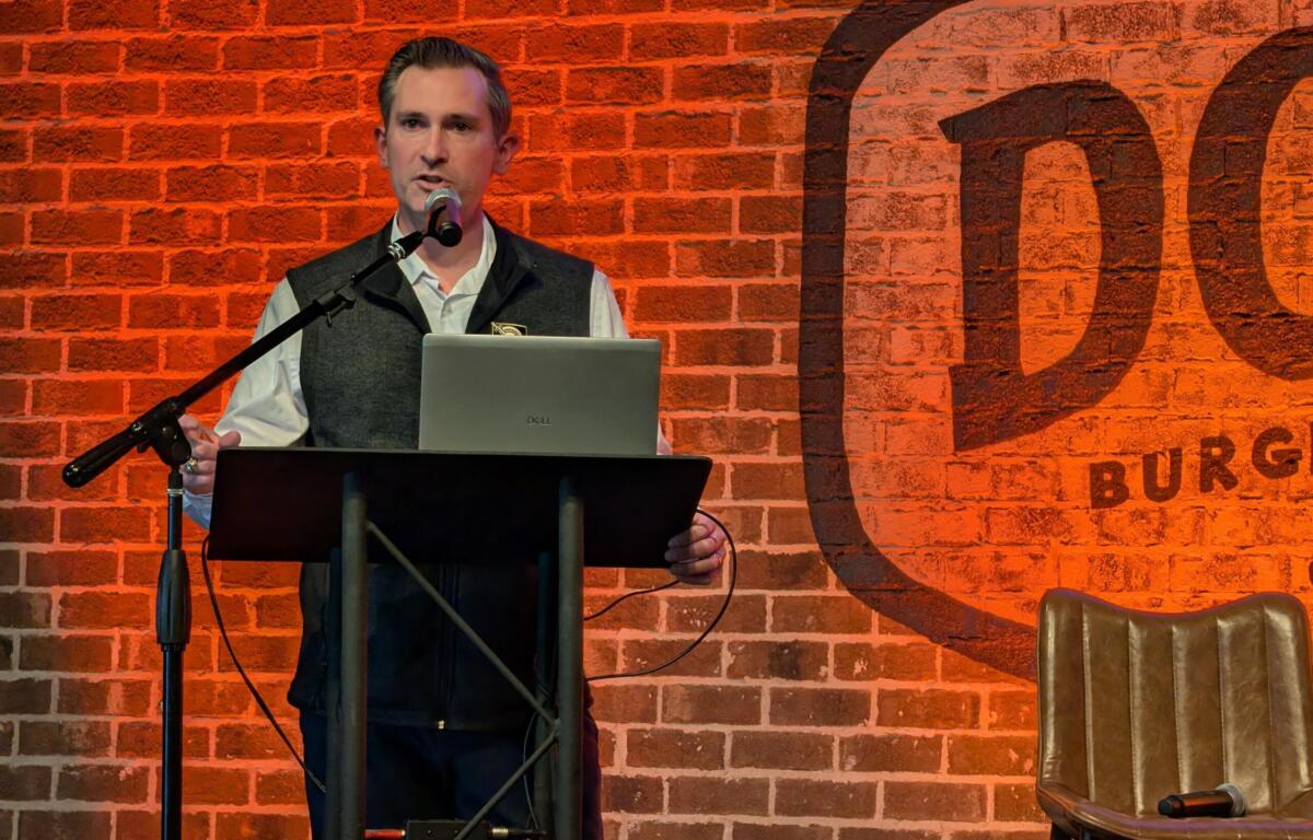 Congressman Matt Van Epps at the Clarksville Industrial Association meeting at Dock 17 on March 10, 2026. (Chris Smith)