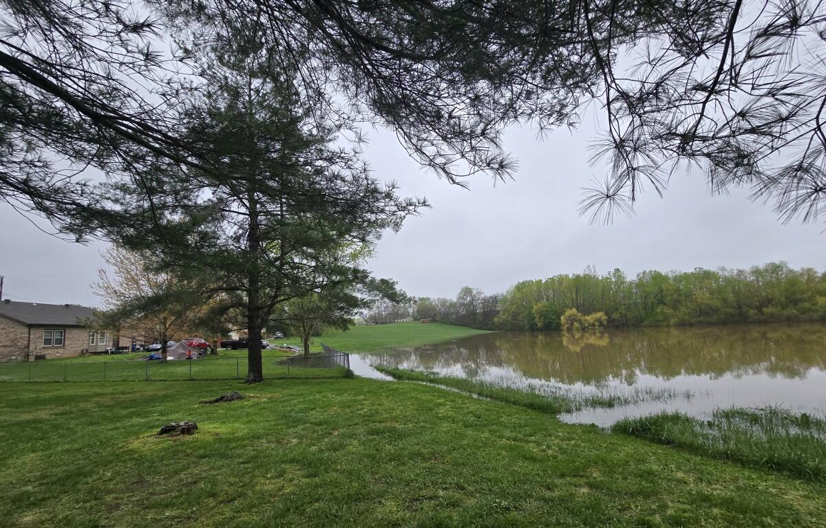 Water creeping toward the back of 276 Cheshire Rd. Photo from April 2025. (Contributed by Jim Knoll)