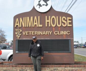 Ruben Tramill is 90-years-old, and still working full-time at Animal House on Dover Road in Clarksville on Feb. 24, 2025. (Lee Erwin)