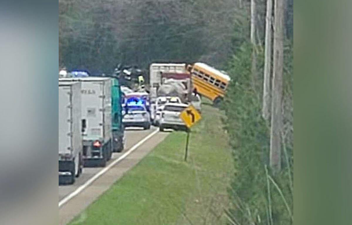 A CMCSS school bus crashed in Carroll County on March 27, 2026. (Michael Stanton, contributed)