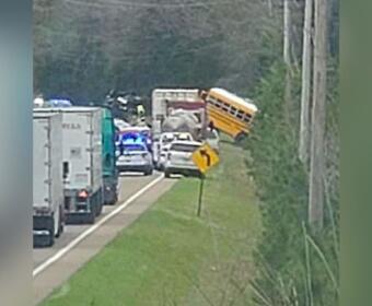 A CMCSS school bus crashed in Carroll County on March 27, 2026. (Michael Stanton, contributed)