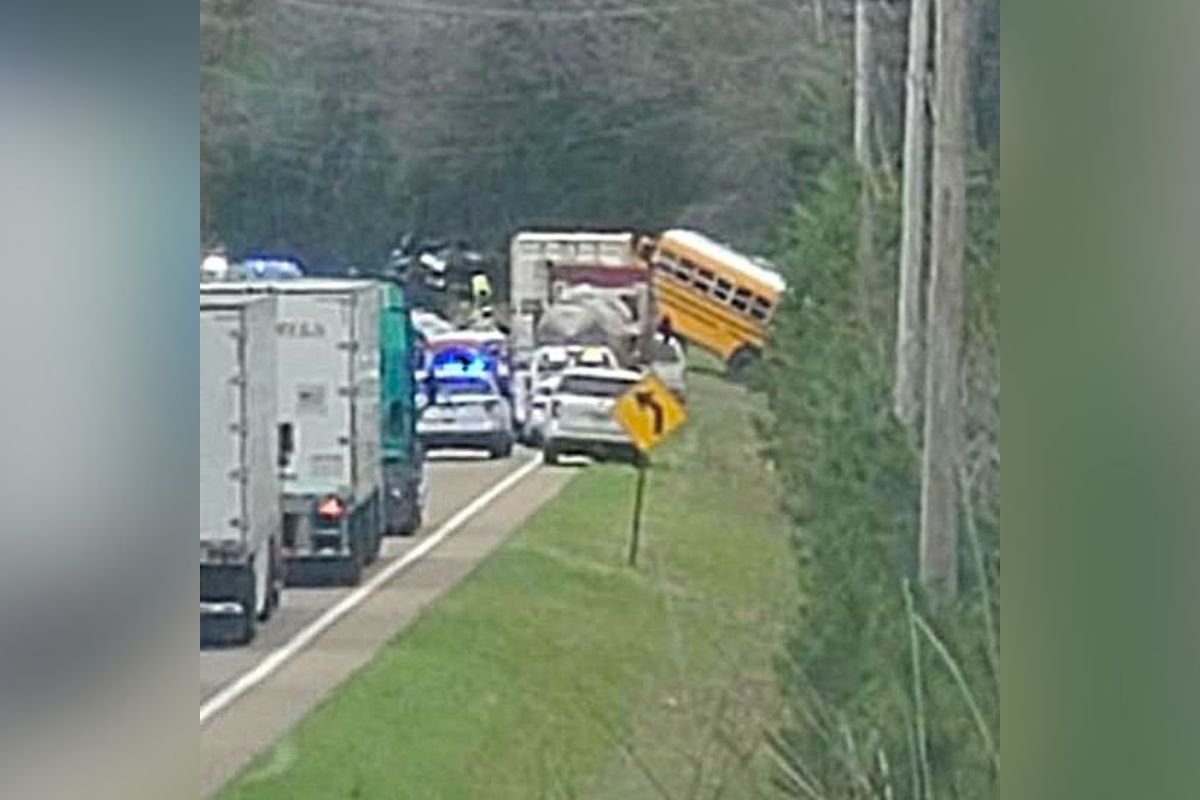 A CMCSS school bus crashed in Carroll County on March 27, 2026. (Michael Stanton, contributed)