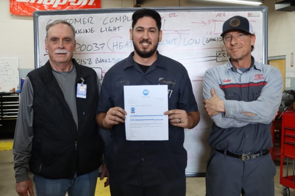 Automotive technology student at TCAT Clarksville earns ASE certification