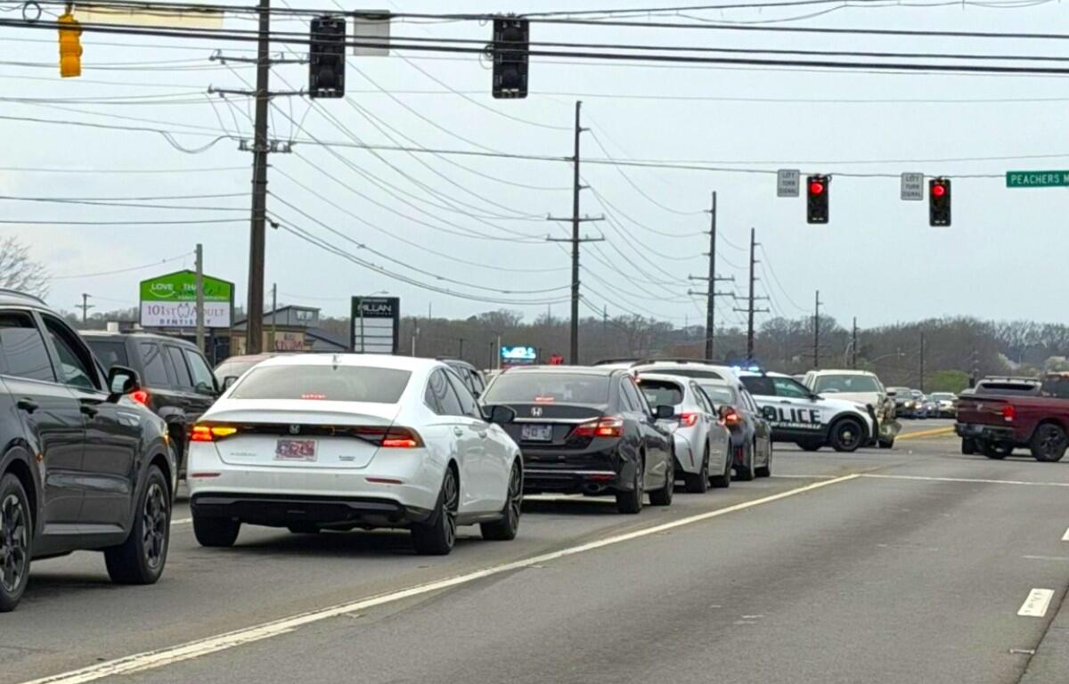 Cars crashed at 101st Airborne Division Parkway and Peachers Mill Road on March 10, 2026. (Quinzy Felthauser, contributed)