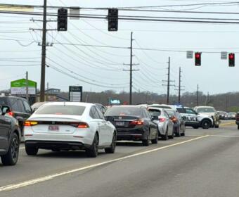 Cars crashed at 101st Airborne Division Parkway and Peachers Mill Road on March 10, 2026. (Quinzy Felthauser, contributed)
