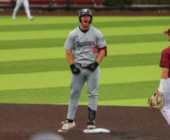 Austin Peay State University's baseball team won its third Atlantic Sun Conference series after coming away with a 12-9 victory over Eastern Kentucky to close out the weekend series, Saturday, April 4, 2026, at Turkey Hughes Field in Richmond, Kentucky. (Preston Ludwick, APSU Athletics)