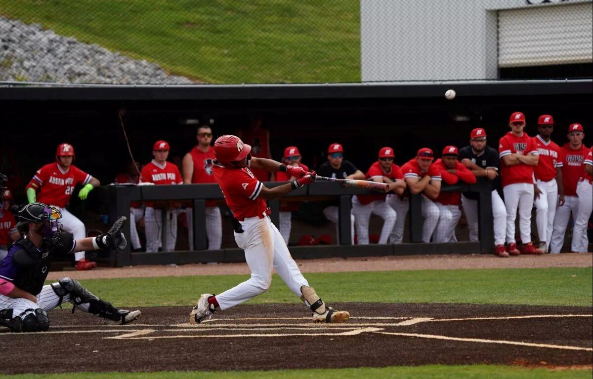 Austin Peay State University's baseball team dropped game three of its weekend series to North Alabama, 15-5, Sunday, April 13, 2026, at Joe Maynard Field at Raymond C. Hand Park. (Nic Hotop, Austin Peay Athletics)