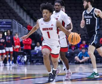 The Austin Peay men’s basketball team beat Stetson, 69-60, in the quarterfinals of the Atlantic Sun Conference Basketball Tournament, Friday, March 6, 2026, at VyStar Veterans Memorial Arena in Jacksonville, Florida.